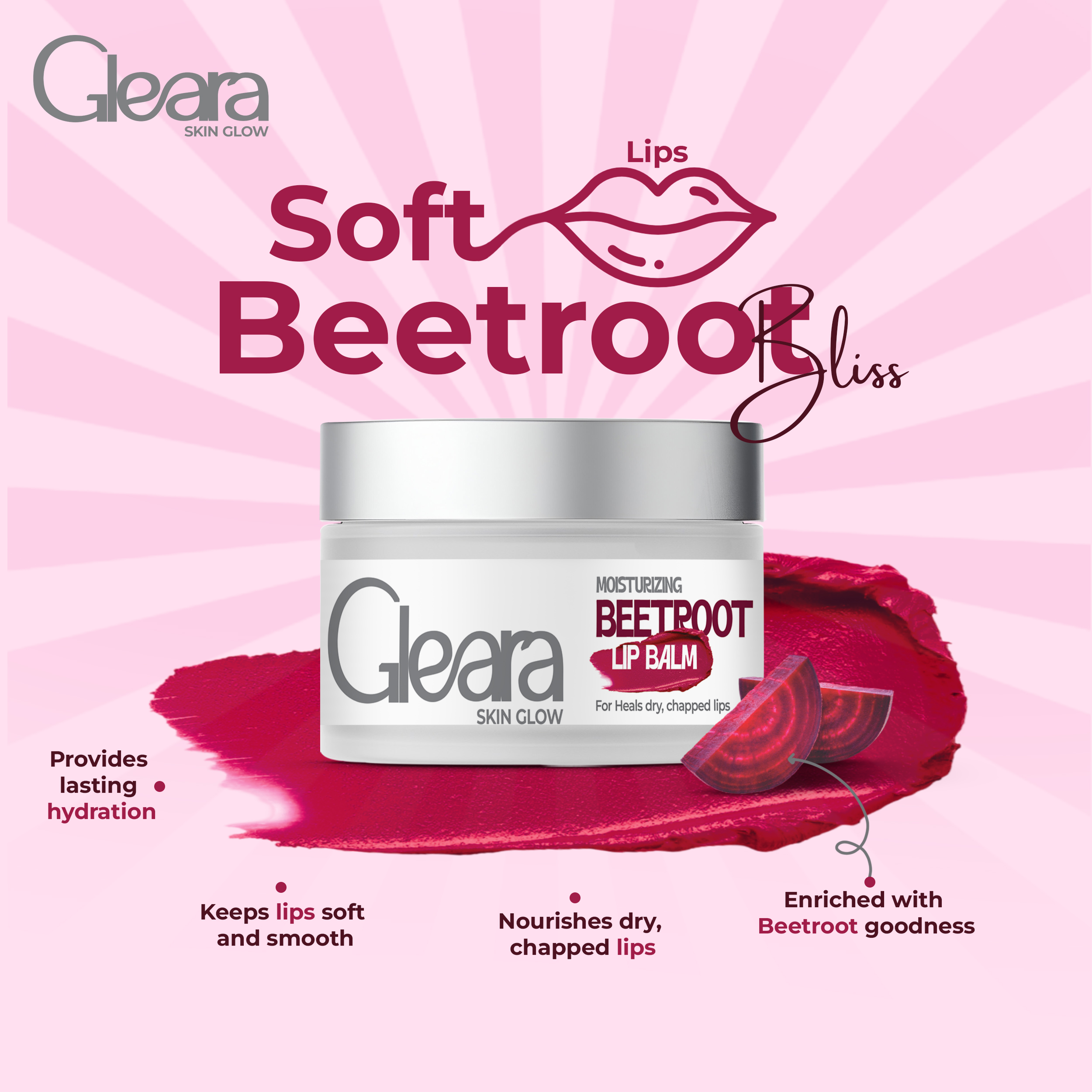 Gleara Beetroot Lip Balm - Limited Edition