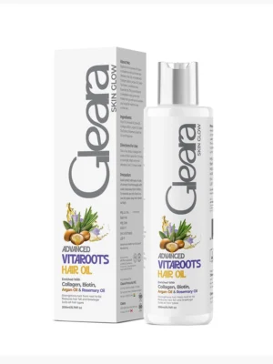 gleara vitaroots hair oil white bg front side